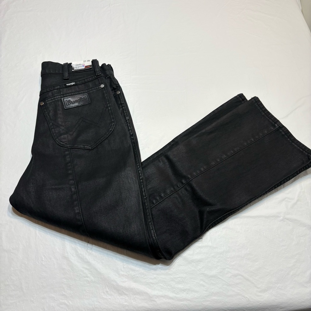 Wrangler Fender Flare Jeans Women's 27x28  Black Coated Wrock High Rise Kick New
